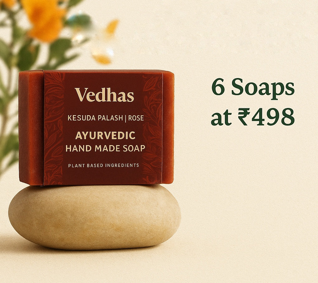 Vedhas Kesuda (Palash) Handmade Ayurvedic Soap โ Buy 12, Get FREE Kesuda Face Wash (MRP โน299)