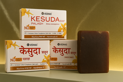 Vedhas Kesuda (Palash) Handmade Ayurvedic Soap – Buy 12, Get FREE Kesuda Face Wash (MRP ₹299)